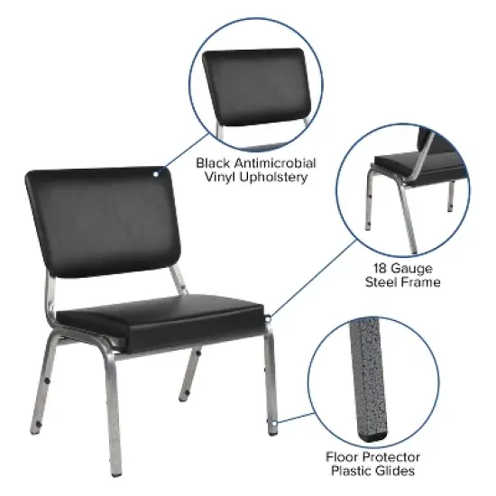 Emma and Oliver 1000 lb. Antimicrobial Bariatric Open Back Chair image {9}