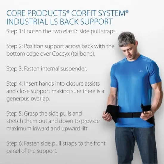 Core Products Corfit Industrial Back Support, Black image {8}
