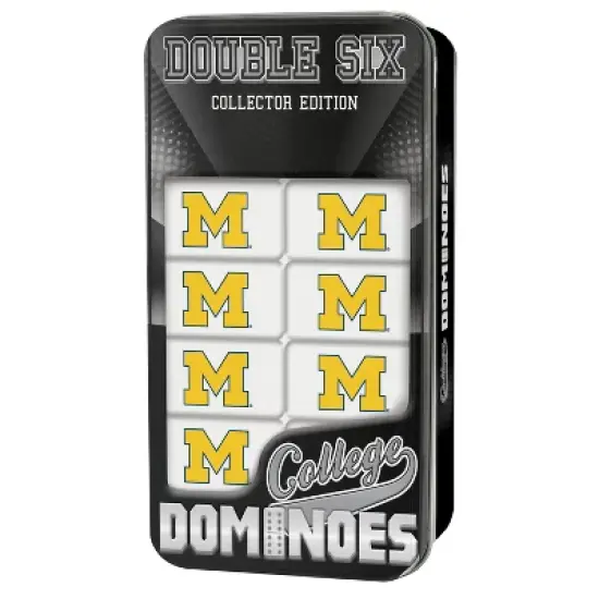 MasterPieces Officially Licensed NCAA Michigan Wolverines 28 Piece Dominoes Game for Adults image {1}