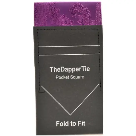 TheDapperTie - New Men's Paisley Flat Pre Folded Pocket Square on Card image {13}