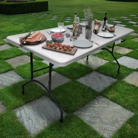 Peakform 6' Folding Banquet Table Off White image {3}