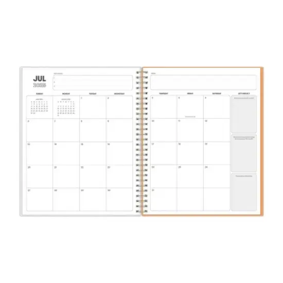 Blue Sky 8"x10" 2025-2026 Weekly/Monthly Spiral Planner Smooth Frosted Mayana Ombre image {5}