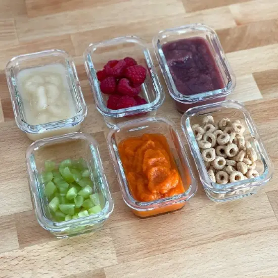 Sage Spoonfuls 6pk Durable Leakproof Glass Baby Food Storage Containers - Clear - 4oz image {7}