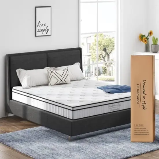 NicBex Hypoallergenic Medium Firm Memory Foam Hybrid Mattress for Comfy Sleep,Medium Feel Bed Mattresses image {5}