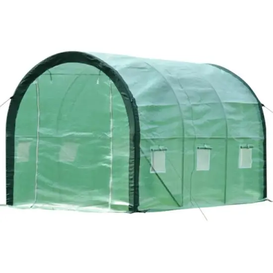 Aoodor 12ft. x 7ft. x 7ft. Outdoor Walk-in Large Tunnel Greenhouse 2 Roll-Up Zipper Door image {8}