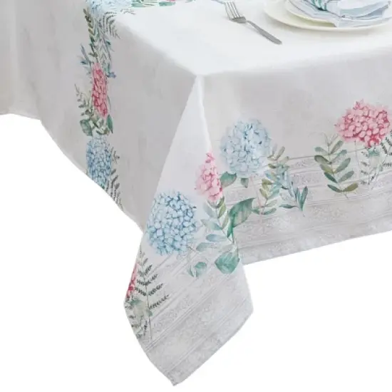 Hydrangea Sketch Double Border Tablecloth - Elrene Home Fashions image {1}