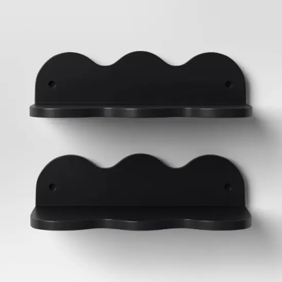 12" Wavy Wall Shelf 2pk Black - Room Essentials&trade; image {2}