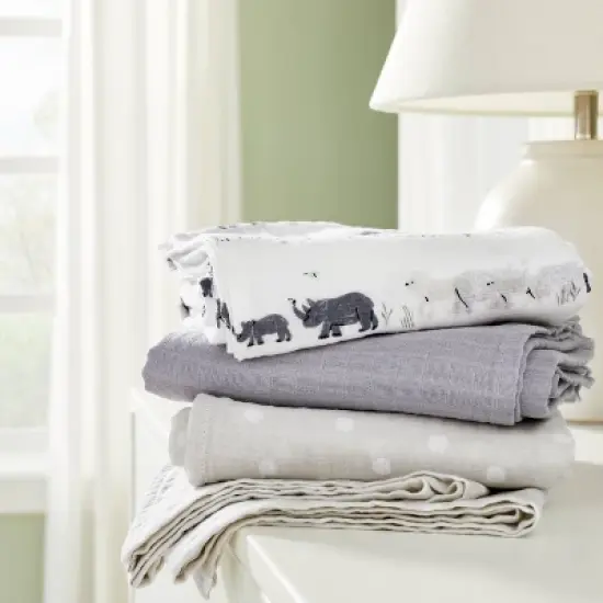 Muslin Swaddle Blankets 3pk - Cloud Island&trade; Two by Two Animals image {1}