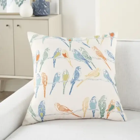 Waverly Bird 20" x 20" Multicolor Indoor/Outdoor Throw Pillow image {4}