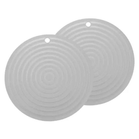 Unique Bargains Round Heat Resistant Silicone Trivet Mat with Hang Hole 2 Pcs image {12}