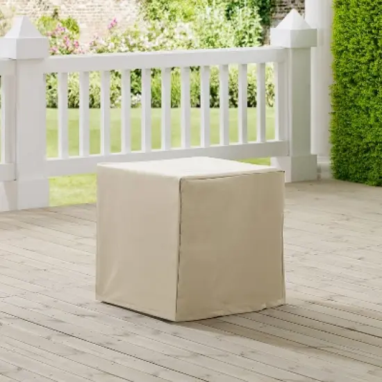 Outdoor End Table Furniture Cover - Tan - Crosley: Waterproof Polyester, Drawstring Closure, 21x21 Inch image {2}