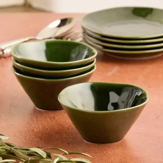 Certified International (Set of 4) 22oz Ice Cream Bowls Verde image {1}