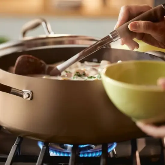 Anolon Advanced Home 7.5qt Covered Wide Stockpot Bronze image {6}