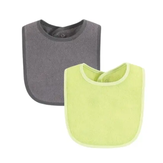 Hudson Baby Drooler Bib with Waterproof Lining, Blue Lime, One Size image {5}