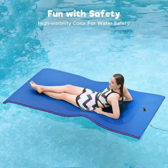 GEEMAX 7'x3' 3-Layer Floating Water Mat Thick Tear-Resistant XPE Foam For Lake Oceans image {5}