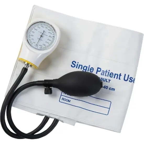 MABIS Disposable Arm Blood Pressure Cuff, Manual Sphygmomanometer, Single Use, Large Adult Size, Box of 5, White image {2}