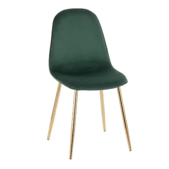 Set of 2 Pebble Contemporary Dining Chairs Gold/Green - LumiSource image {1}