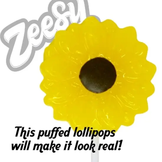Zeesy Sunflower Lollipops &ndash; 12 Pack Individually Wrapped Lollipops for Sunflower Themed Parties, Weddings & Nature Lovers image {3}