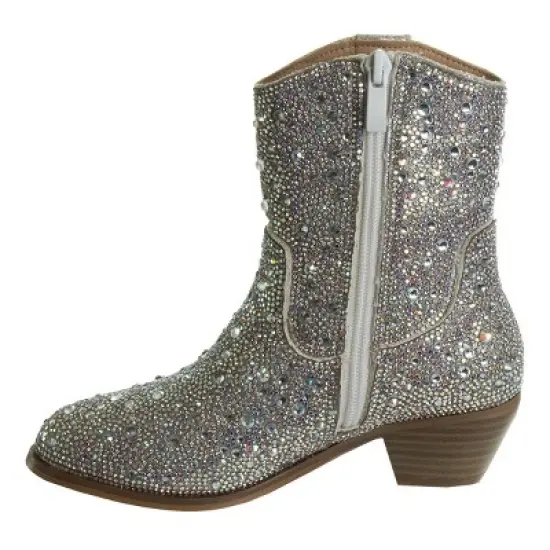 Badgley Mischka Girls Dressy Western Cowboy Boots with Rhinestones/Jeweled ( Little Kids/Big Kids) image {2}
