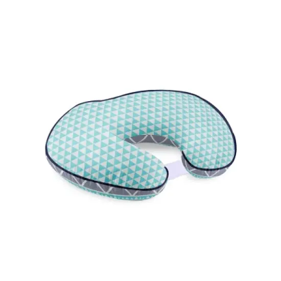 Bacati - 3 pc Liam Aztec Aqua/Navy Large Triangles Muslin Hugster Feeding & Infant Support Nursing Pillow with 2 removable zippered covers  image {6}