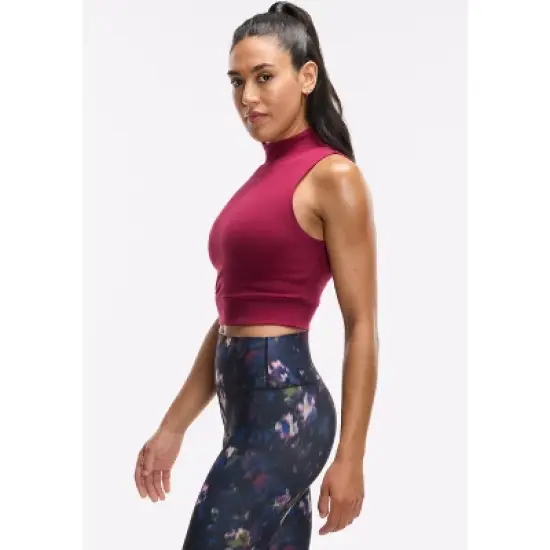 Peloton Women's Cadent Mock Neck Tank, Beet Red image {1}