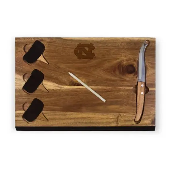 NCAA North Carolina Tar Heels Delio Acacia Wood Cheese Cutting Board and Tool Set image {5}