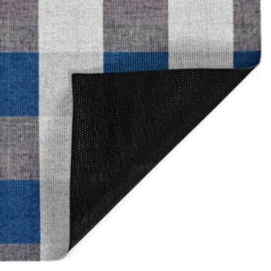 6' x 8' Gingham Outdoor Rug Blue/White - Foss Floors image {2}