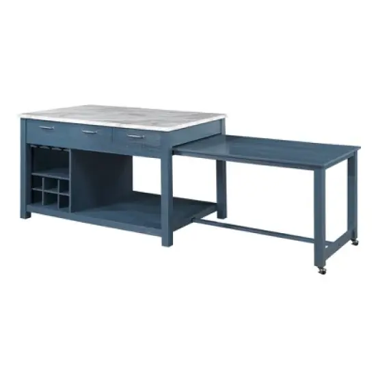 Fredricke Extendable Kitchen Island with Faux Marble - HOMES: Inside + Out image {5}