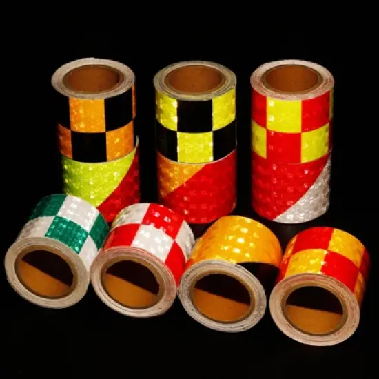 Unique Bargains Waterproof High-Visibility Warning Adhesive Reflective Tapes 10 Ft x 2 Inch 3 Rolls Green White image {3}