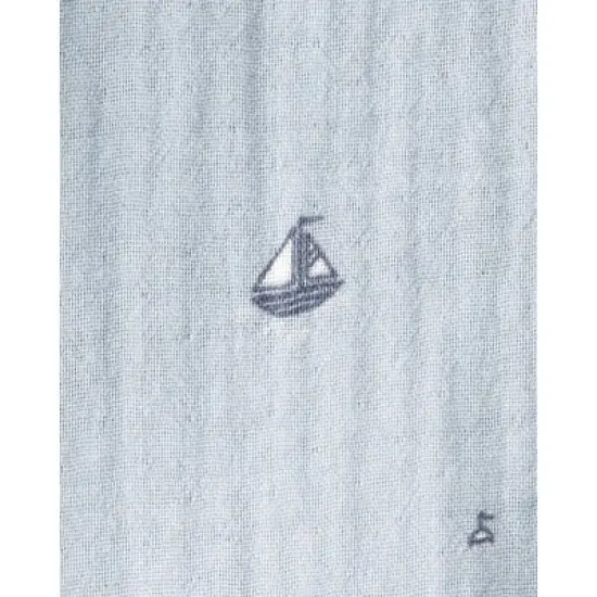 Little Planet by carter's Sleepbag - S - Gauze Blue Sailboat image {3}