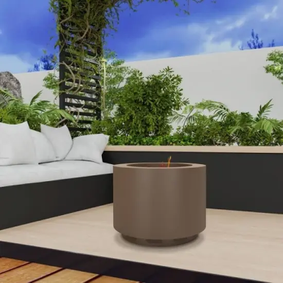 WELLFOR 19" Stainless Steel Smokeless Fire Pit Portable Camping Bonfire Stove with Poker Bronze image {2}