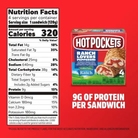 Hot Pockets Frozen Ranch Crust Pepperoni - 17oz/4ct image {6}