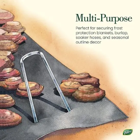 Gardeneer by Dalen 4" Garden Staples &ndash; Heavy-Duty Steel Stakes for Landscape Fabric, Netting, and Garden Covers, 20 Count image {2}