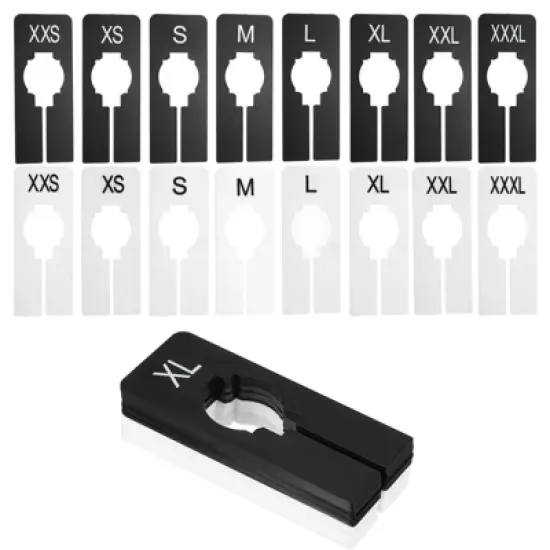 Unique Bargains Reusable Rectangle Clothes Dividers Blank Labels 16 Pcs White/Black image {4}