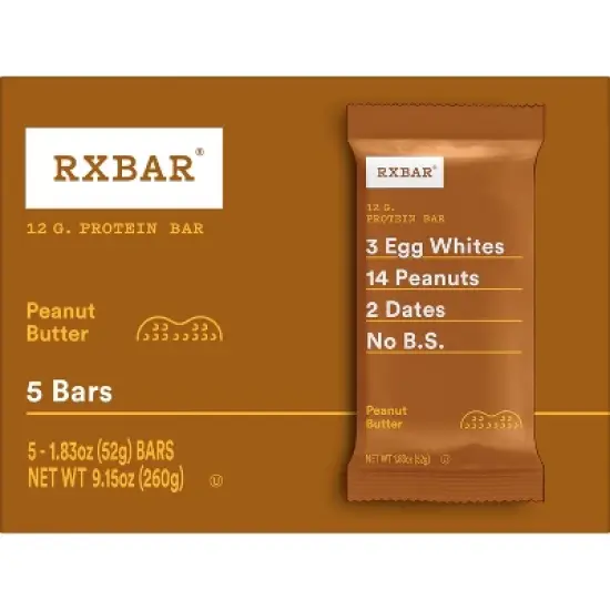 RXBAR Peanut Butter Protein Bars - 5ct/9.1oz image {11}