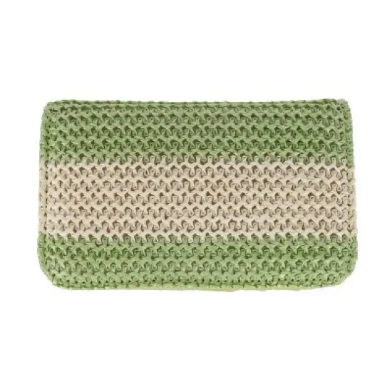 Buxton Women's Straw Vegan Leather Snap Card Case image {6}