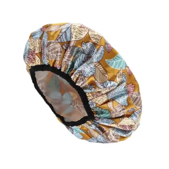 Unique Bargains Women's Leaves Bath Cap 1 Pc image {4}