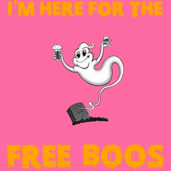 Women's Design By Humans I'm Here For The Free Boos Funny Halloween Ghost Shirt By Galvanized Racerback Tank Top image {1}