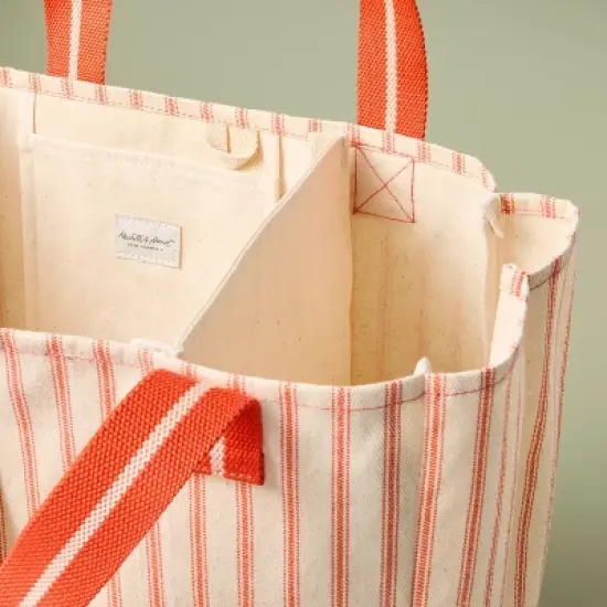 Engineered Stripe Market Tote Orange/Natural - Hearth & Hand&trade; with Magnolia image {2}