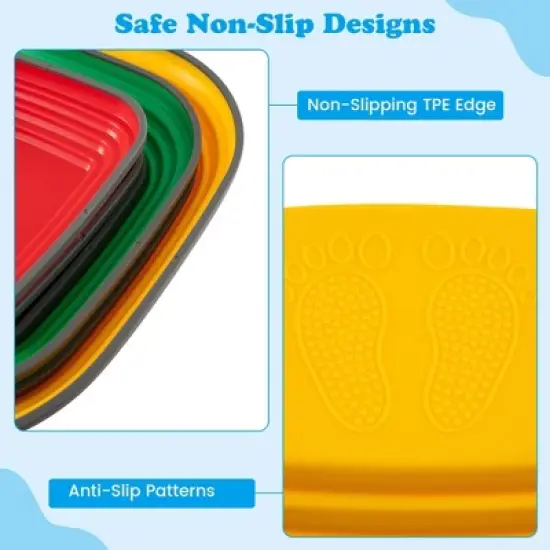 Costway 6 Pcs Kids Stepping Stone Square Balance Blocks for Indoor/Outdoor Exercise image {6}