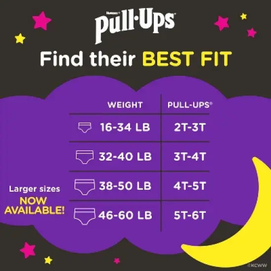 Pull-Ups Night-Time Super Pack -5T-6T - Girl - 44ct image {3}