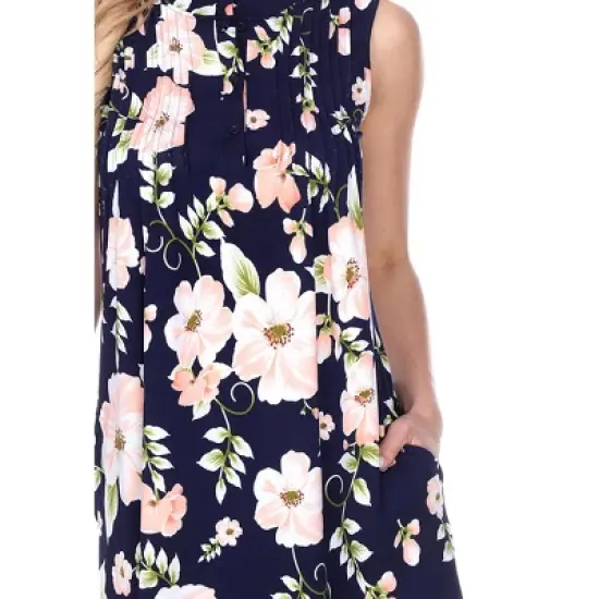 Women's Floral Printed Sleeveless Rosaleen Tunic - White Mark image {2}