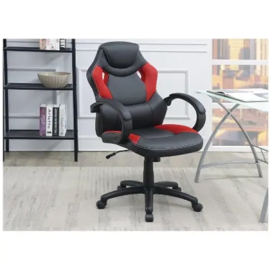 CAVINAS Upholstered Adjustable Office Chair,Home Office Desk Chairs with Universal Wheels for Gaming Work Study image {5}