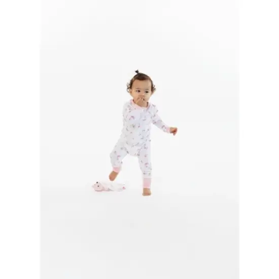 Sleep On It Infant Girls Floral Flamingo Zip-Front Coverall Pajama image {2}
