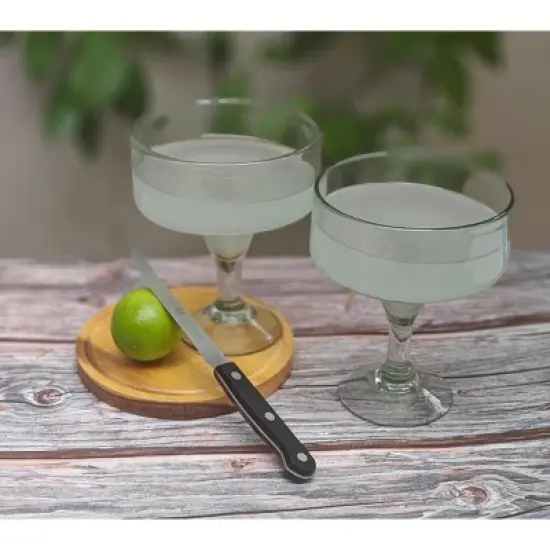 Dos Sue&ntilde;os Mexican Hand Blown Margarita Glasses - Natural - 16oz - Set of 2 image {2}