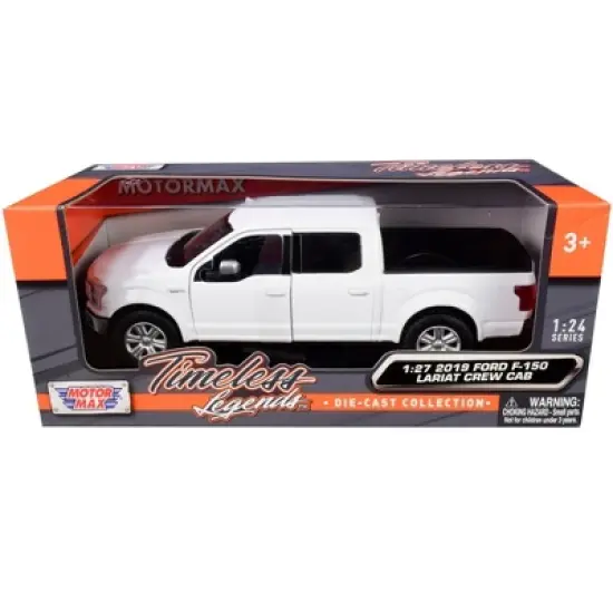 2019 Ford F-150 Lariat Crew Cab Pickup Truck White 1/24-1/27 Diecast Model Car by Motormax image {2}