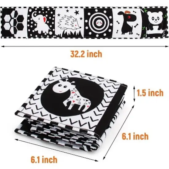 Black and White Baby Toys, Tummy Time High Contrast Newborn Toys 0-3 Months, Visual Stimulation Montessori Sensory Toy image {3}