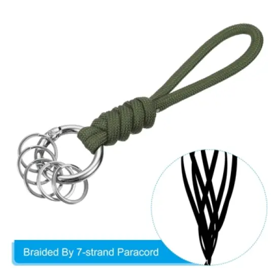 Unique Bargains Braided Wrist Strap Key Whistle Wallet Badge Lanyards 4" with Spring O Ring image {3}