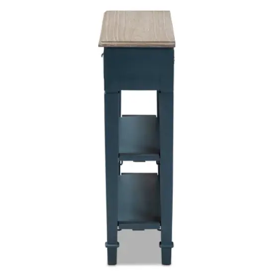 Dauphine Spruce Finished Wood Accent Console Table Blue - Baxton Studio image {7}
