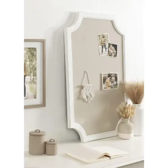 Kate and Laurel Hogan Framed Fabric Pinboard, 23.5x36, White image {5}